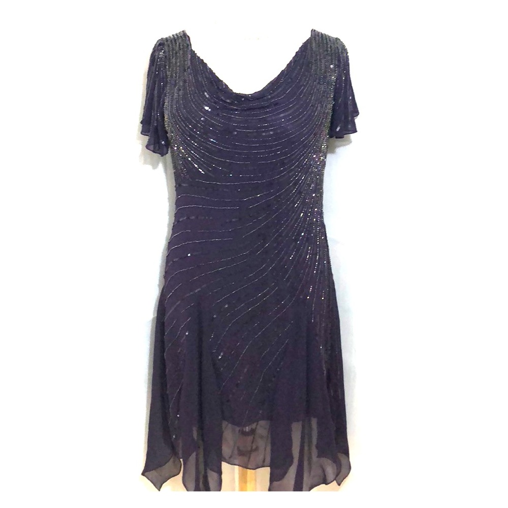Formal Dress J Kara Beaded Handkerchief Dress J Kara Dresses New J